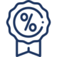 Klarschiff - Unsere Abrechnung erfolgt laut Angebot Icon - Badge mit Prozentzeichen