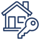 Klarschiff - Schlüsselübergabe, falls Sie nicht direkt dabei sein können Icon - Haus und Schlüssel