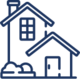 Klarschiff - Privatimmobilien & Gewerbeflächen Icon - Haus mit kleinem & großen Dach