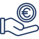 Klarschiff - Was beeinflusst den Preis? Icon - Eine Hand auf der ein Eurosymbol schwebt